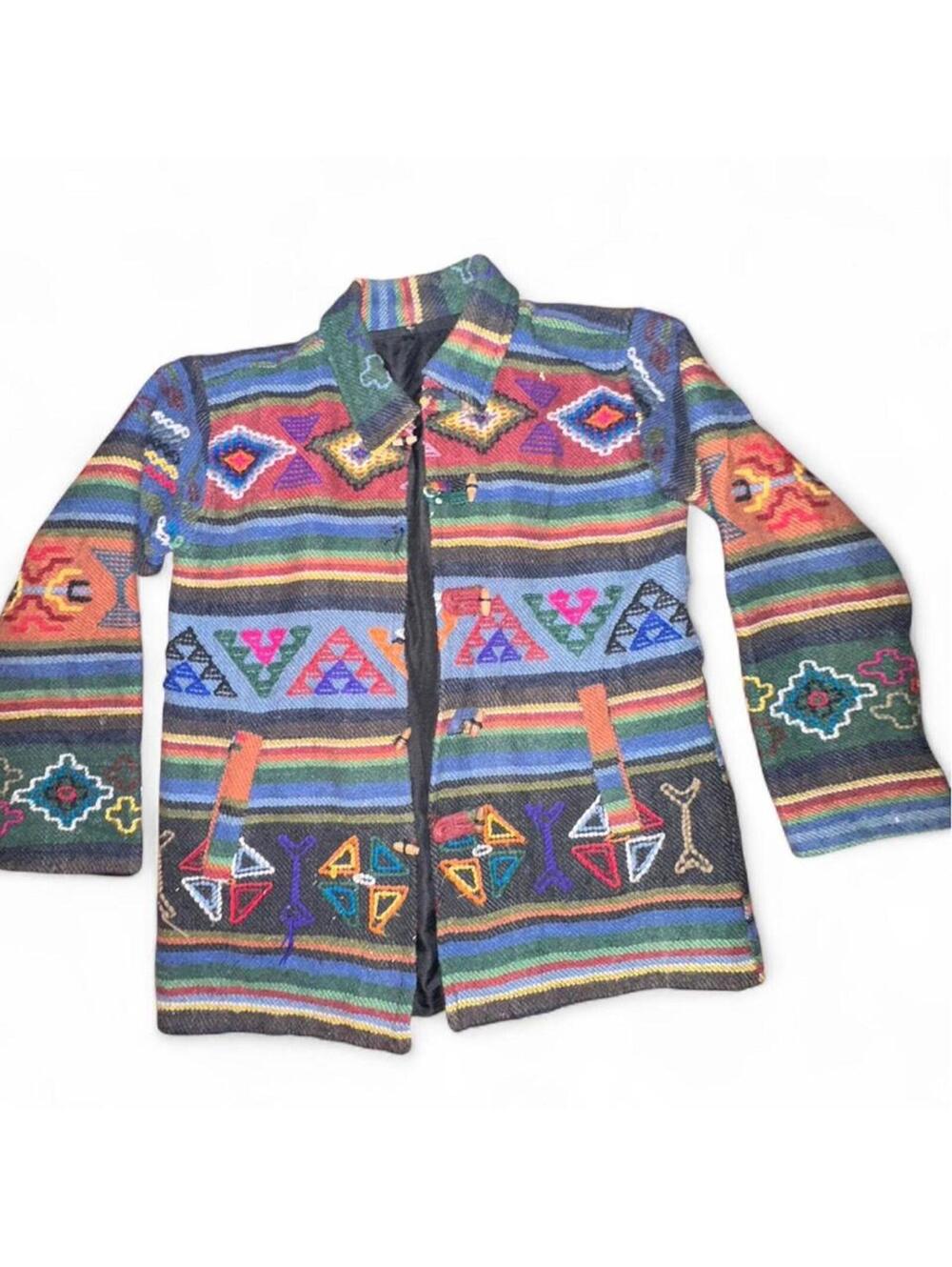 Vintage 90s southwestern Aztec tapestry jacket
